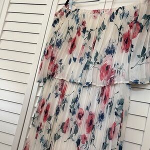 Baltic Born Floral Off-Shoulder Maxi Dress - Cream and Pink